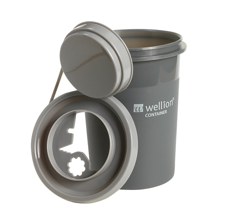 Wellion Abwurfbehälter 0,7l: Gebrauchte Pen-Nadeln sollten in einem geeigneten Behälter entsorgt werden, am besten im durchstechsicheren Wellion Abwurfbehälter.