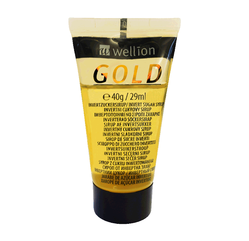 Wellion GOLD Invertzuckersirup Wellion GOLD Invertzuckersirup ist durch seine einfache Handhabung und rasche Energie bestens geeignet. Die Tube ist vor dem ersten Öffnen mit einem Hygienesiegel sicher verschlossen, und dank dem Schraubverschluss wiederverschließbar. Angenehmer Vanillegeschmack. Foto