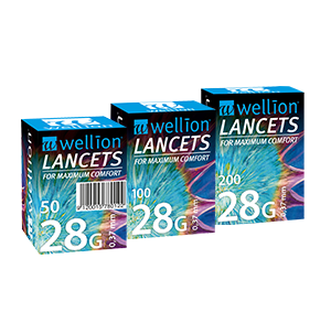 Wellion LANCETS 28G - Lanzetten Wellion LANCETS 28G - Lanzetten für die besonders schonende Blutgewinnung. Schutzkappe und perfekter Schliff für möglichst schmerzarme Blutentnahme. 50, 100 and 200 pieces. Picture