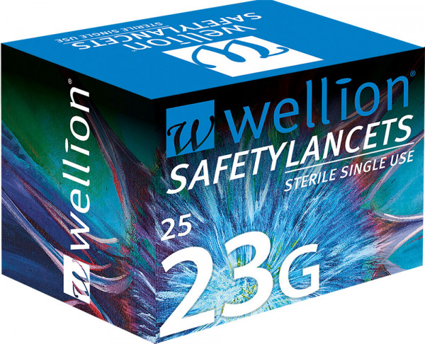 Wellion Sicherheitslanzetten 23G (Safetylancets) 25 Stück