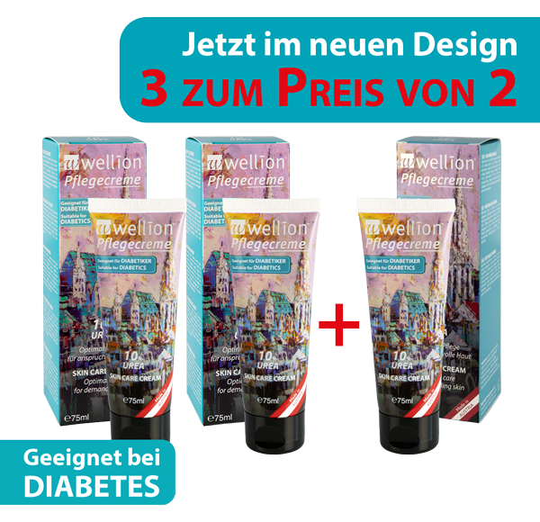 Wellion Pflegecreme 10% Urea | 3 zum Preis von 2