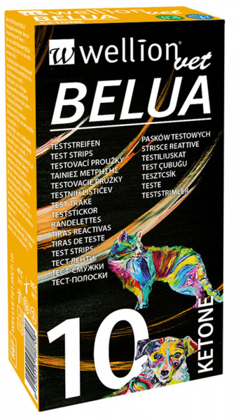 WellionVet BELUA Ketonteststreifen für Hunde und Katzen mit 2 Code-Chips
