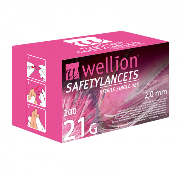 Wellion Sicherheitslanzetten 21G (Safetylancets)